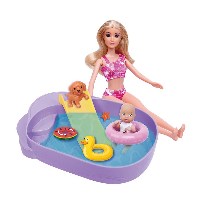 KIDS N PLAY - Muñeca Fashion con Mini Piscina