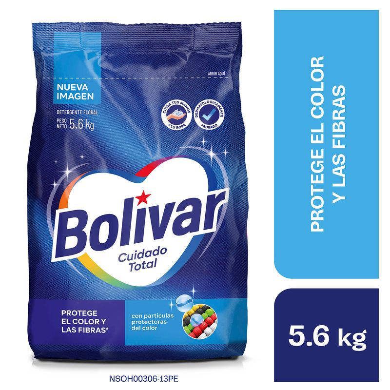 BOLIVAR - Detergente en Polvo Bolivar Cuidado Total Bolsa 5.6 Kg
