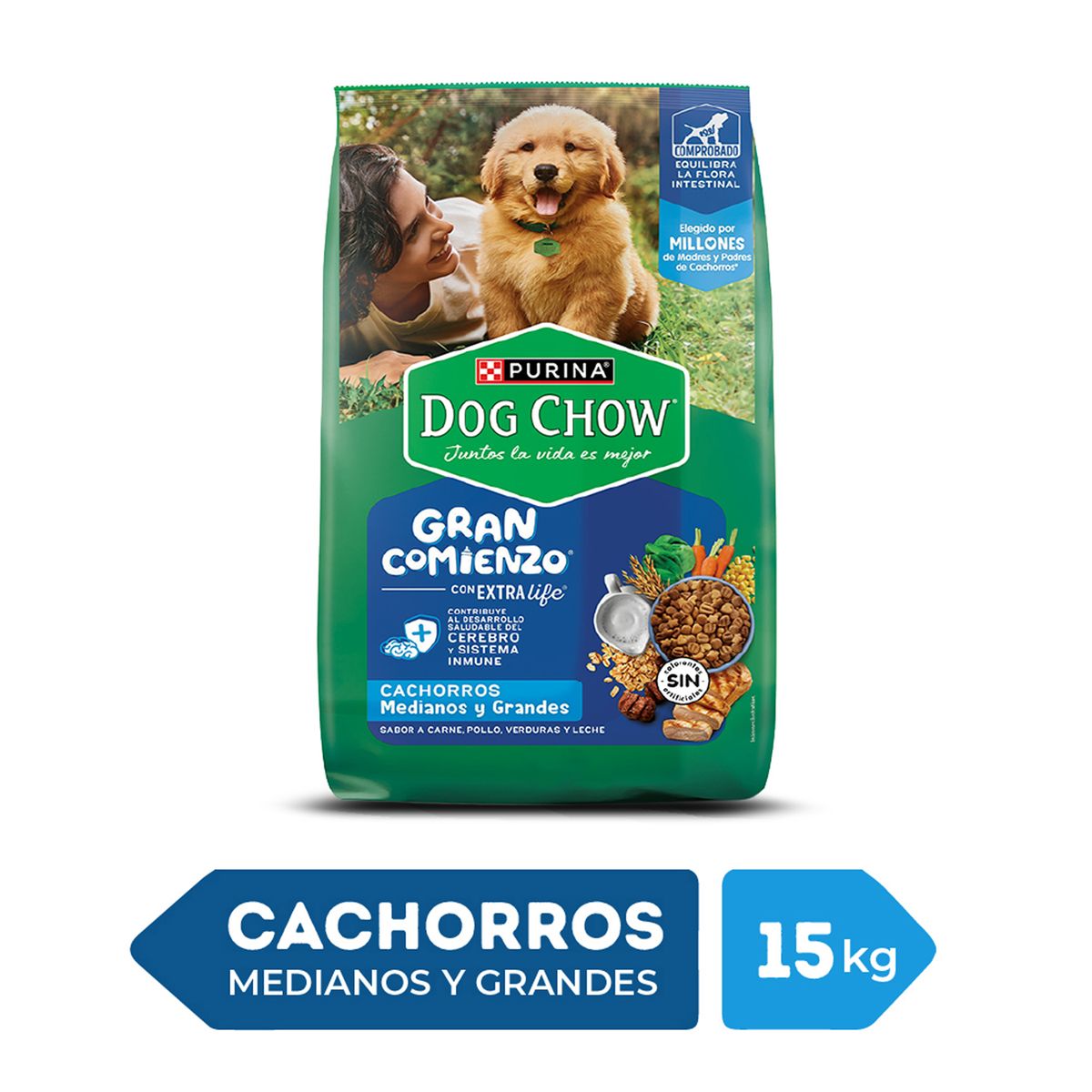 DOG CHOW - Alimento Seco Cachorros Grandes Dog Chow Carne Pollo Bolsa 15 Kg