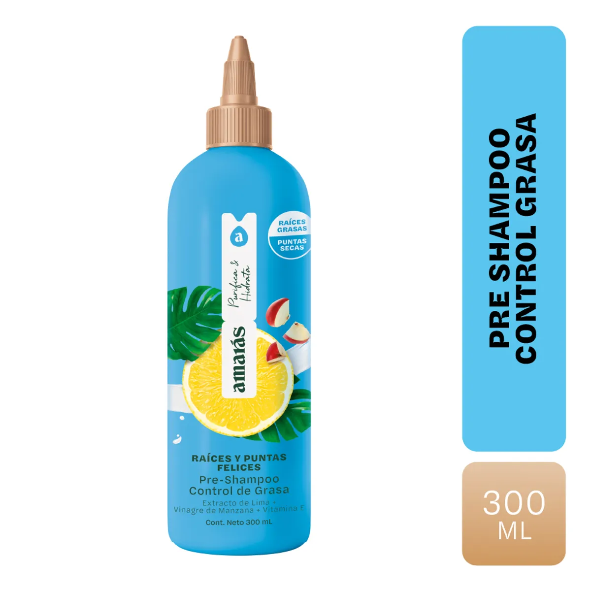 AMARAS - Pre-Shampoo Amarás Raíces y Puntas Felices Envase 300 mL