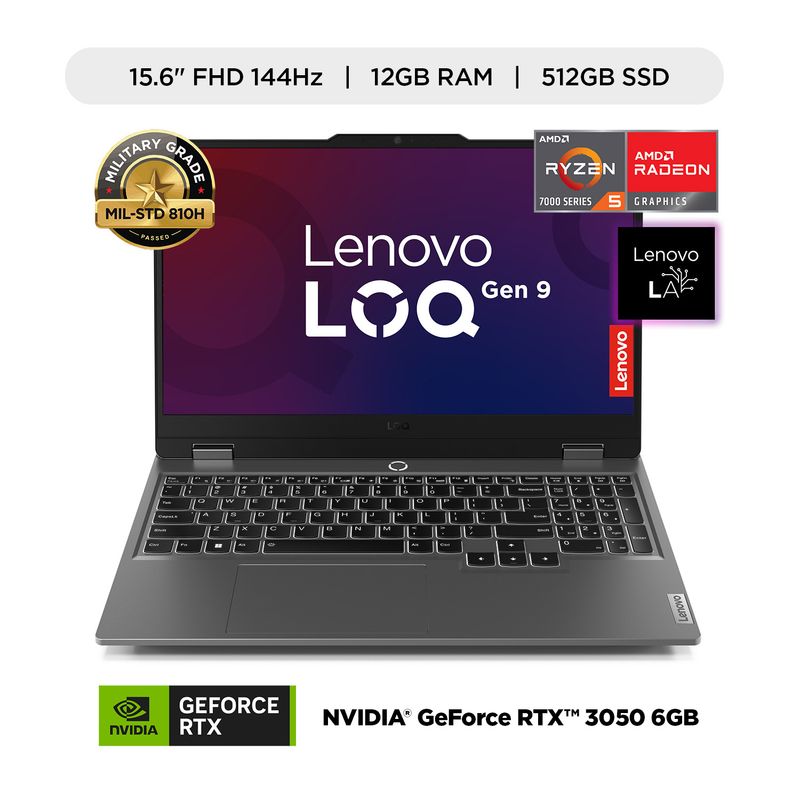 Laptop Lenovo LOQ AMD Ryzen 7235HS 12GB RAM 512GB SSD NVIDIA RTX