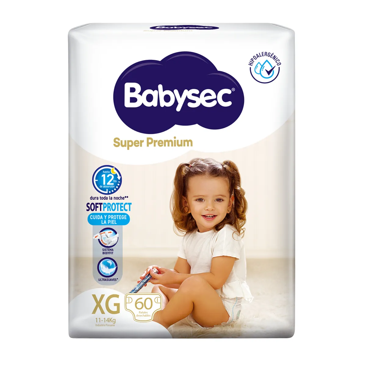 BABYSEC - Pañal Babysec Super Premium Talla XG Empaque 60 Und