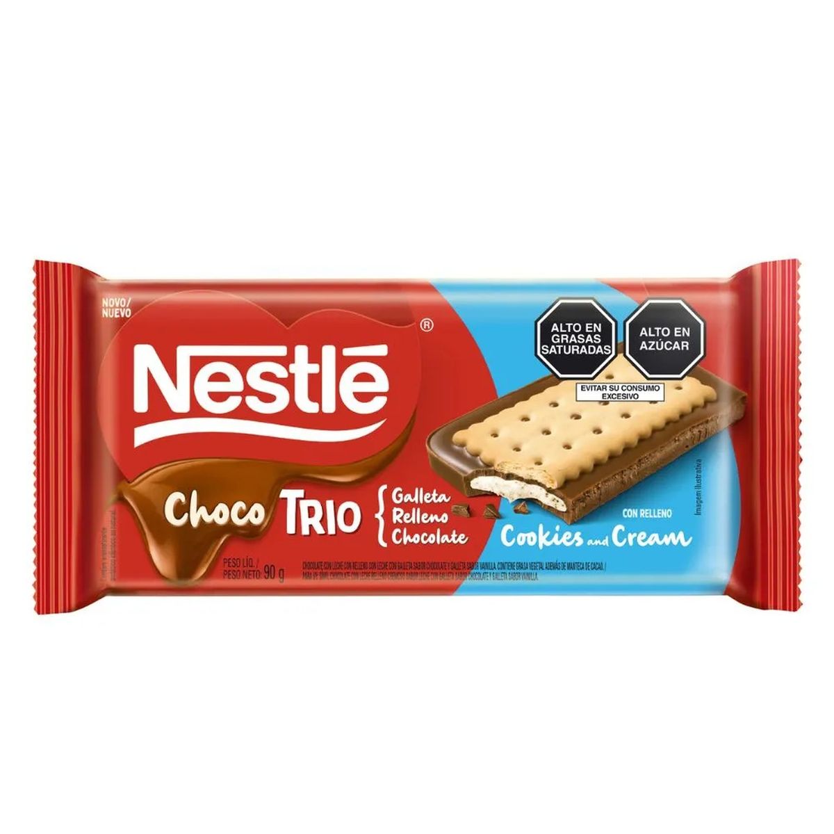 NESTLE - Galleta Nestlé Chocotrio Cookies & Cream Empaque 90 g