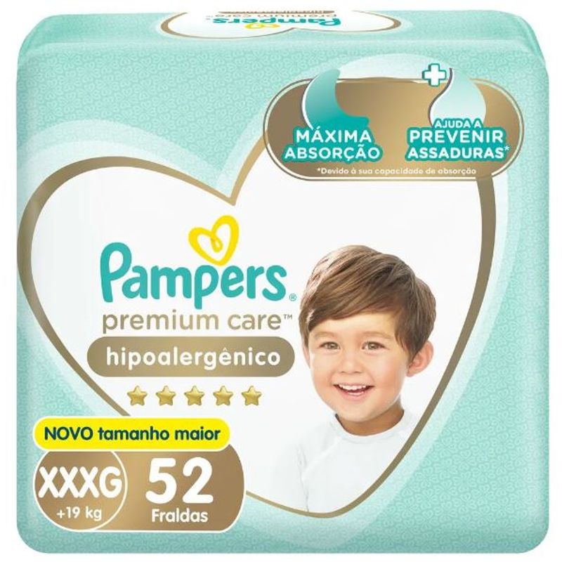PAMPERS - PANAL PAMPERS PREM HIPOALERG XXXG 52UND