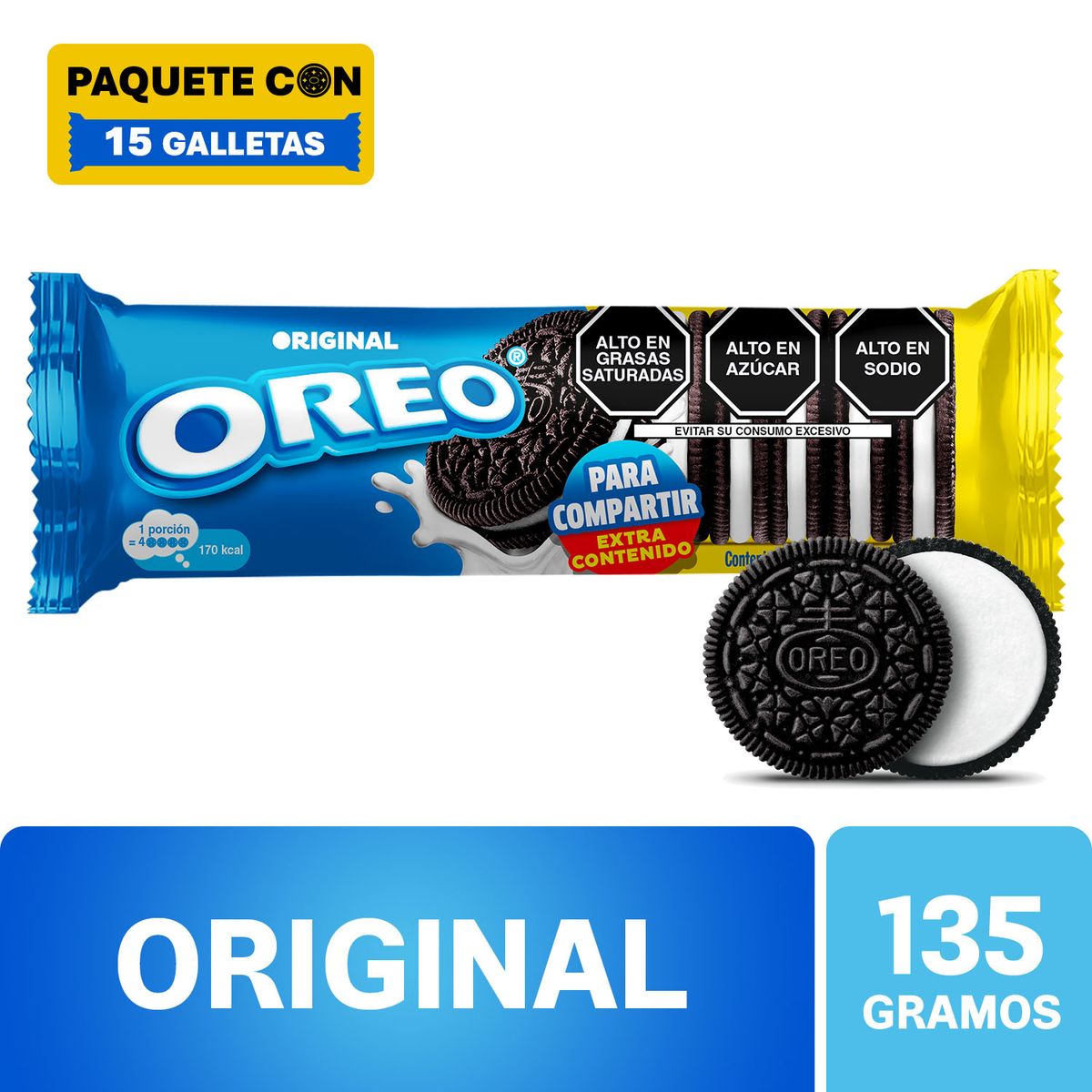 OREO - Galleta Oreo Sabor Original Empaque 135 g