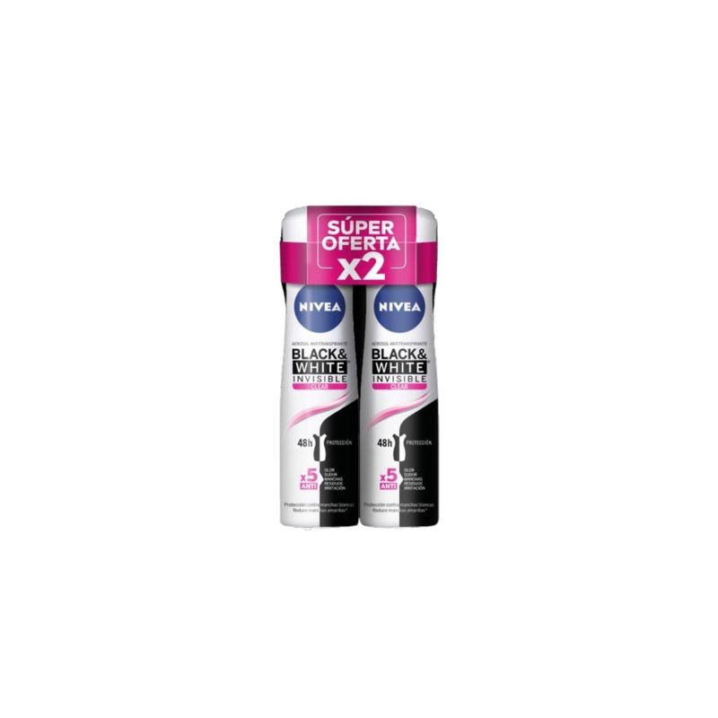 NIVEA - Desodorante Nivea Spray Black & White Pack 2 Envases 150 mL