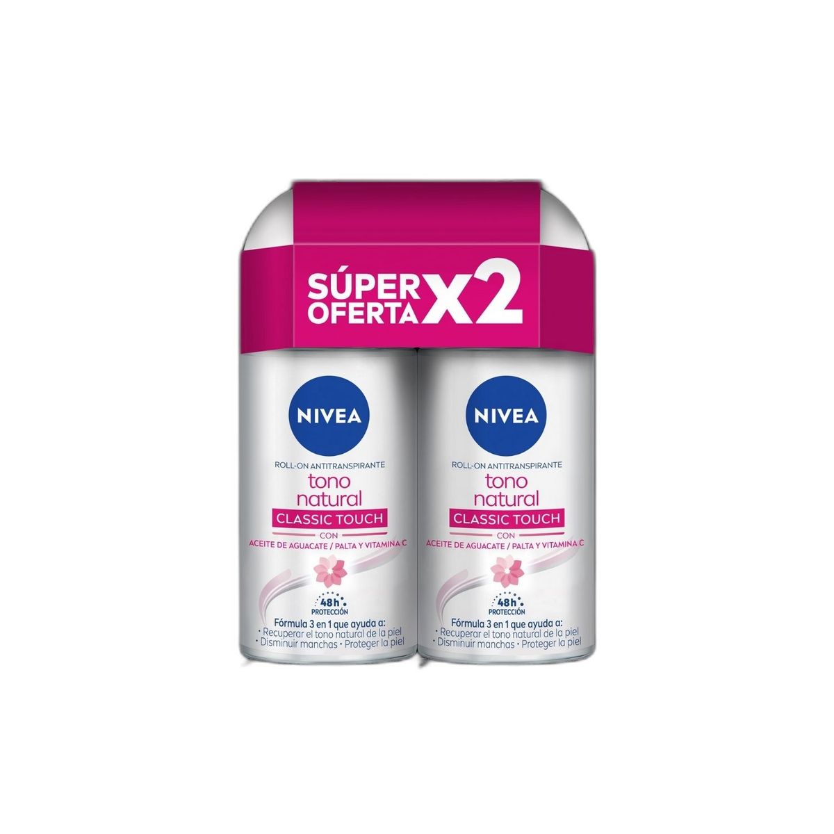 NIVEA - Desodorante Roll On Nivea Tono Natural Dúo Empaque 2 Und