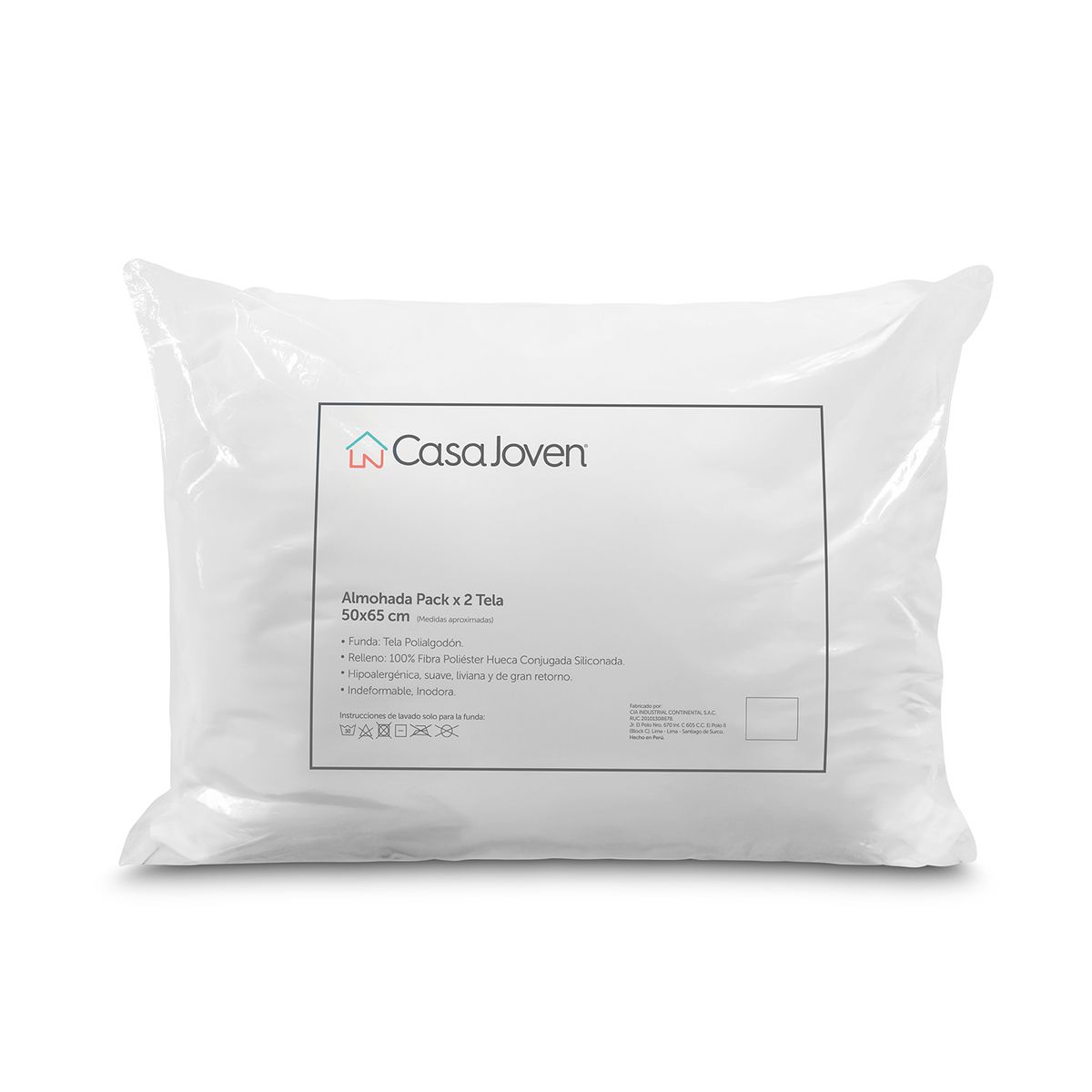 CASA JOVEN - Set X 2 Almohadas PoliAlgodón 50X65Cm Cj