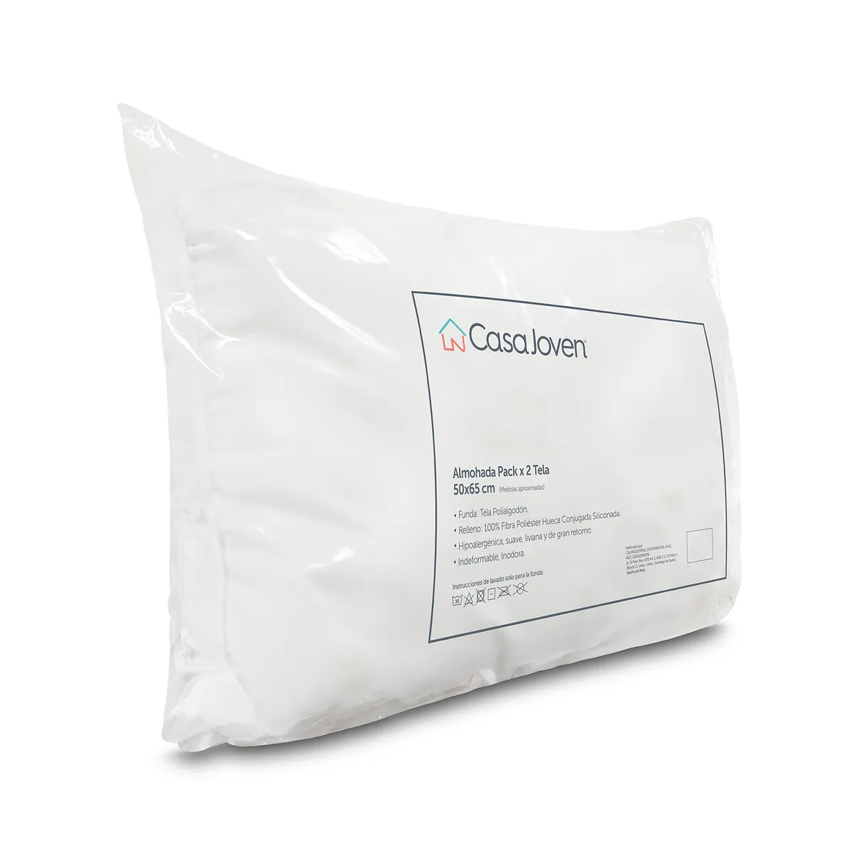 CASA JOVEN - Set X 2 Almohadas PoliAlgodón 50X65Cm Cj