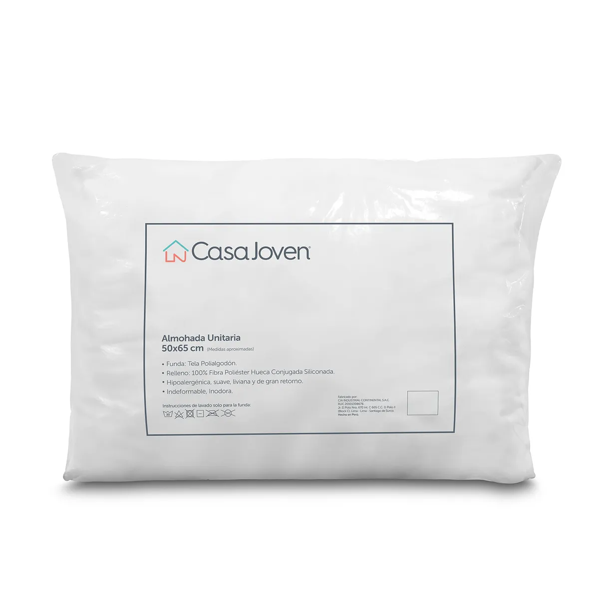 CASA JOVEN - Almohada Unitaria Polialgodon 50X65 cm Cj