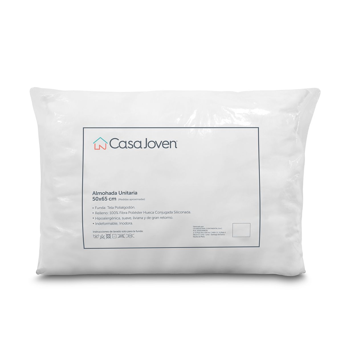 CASA JOVEN - Almohada Unitaria Polialgodon 50X65 cm Cj