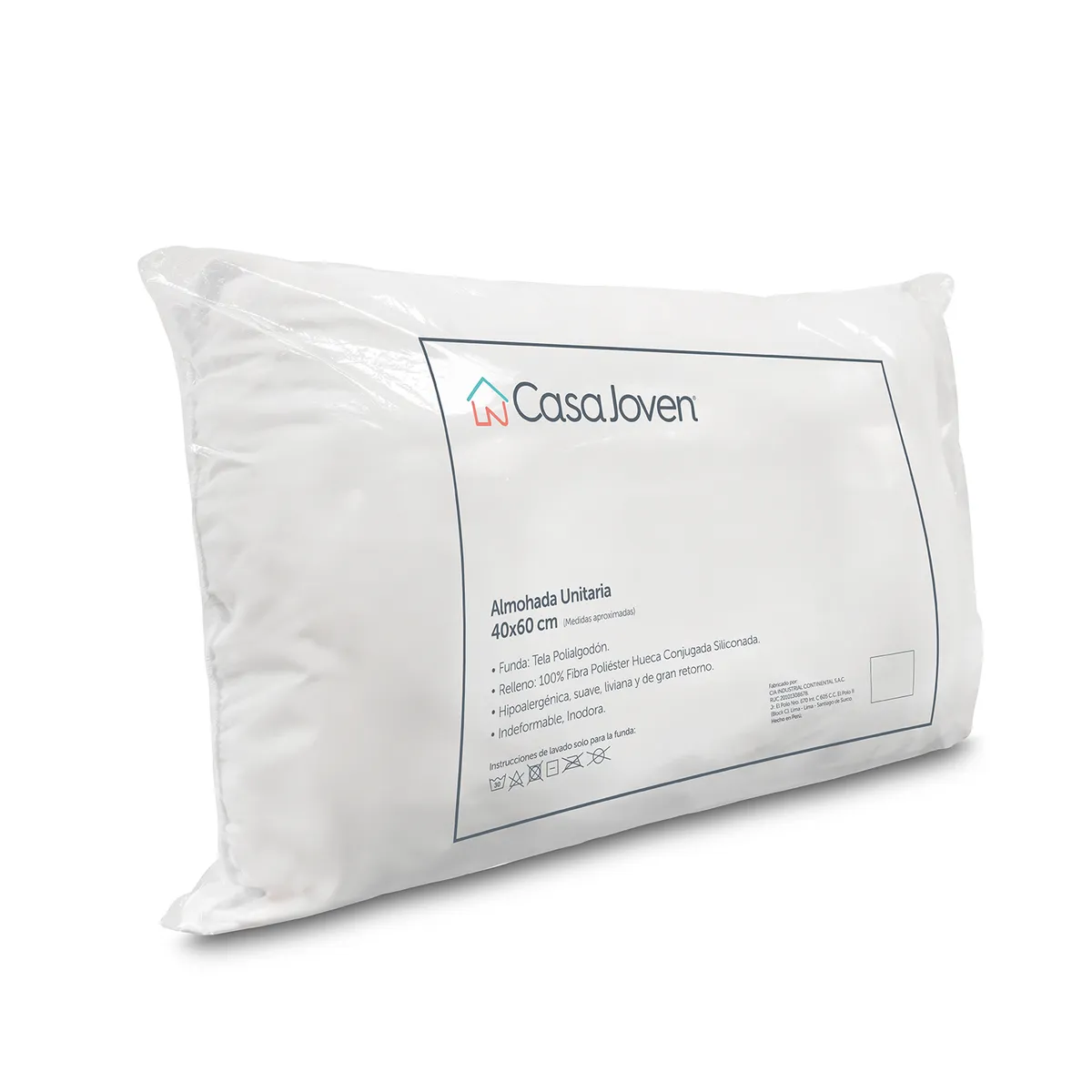 CASA JOVEN - Almohada Unitaria Polialgodon 40x60 cm