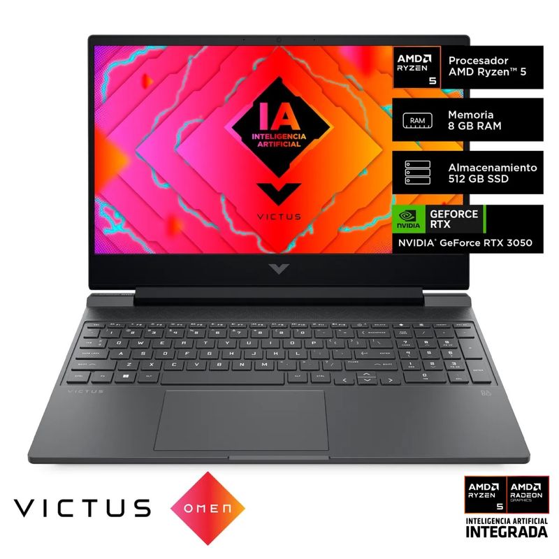 HP - Laptop HP Victus AMD Ryzen 5 8645Hs 8GB 512GB Rtx3050 6GB