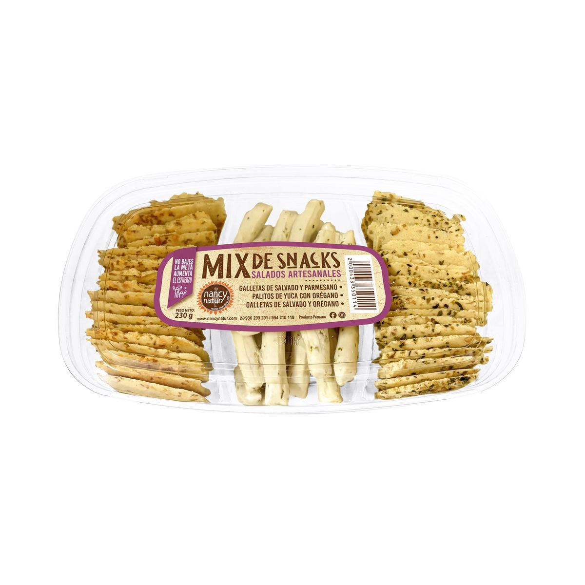 NANCY NATUR - Mix Galletas De Salvado Y Parmesano/Orégano Y Palitos de Yuca