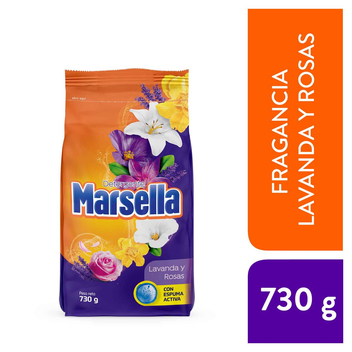 MARSELLA - Detergente en Polvo Marsella Lavanda Bolsa 730 g