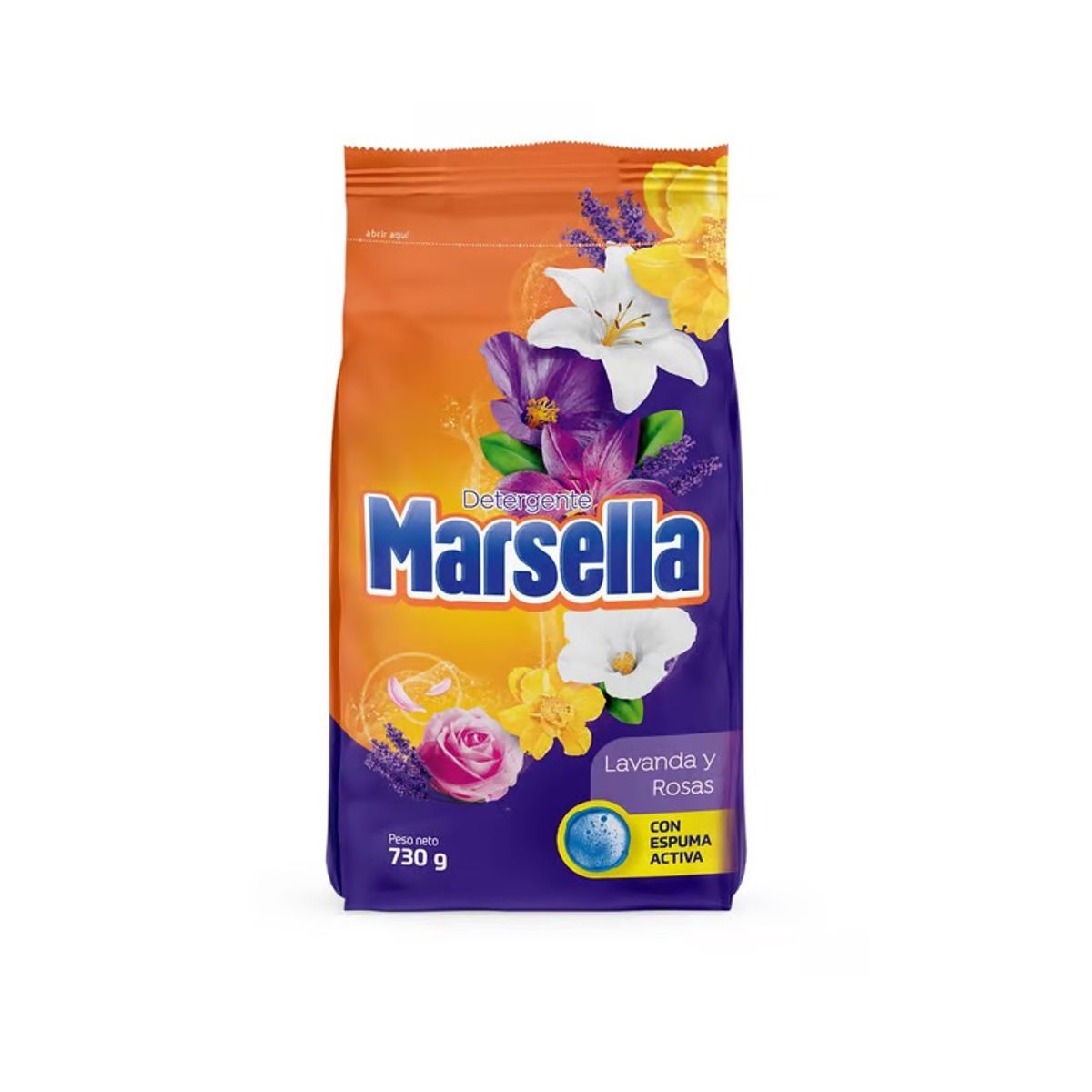 MARSELLA - Detergente en Polvo Marsella Lavanda Bolsa 730 g