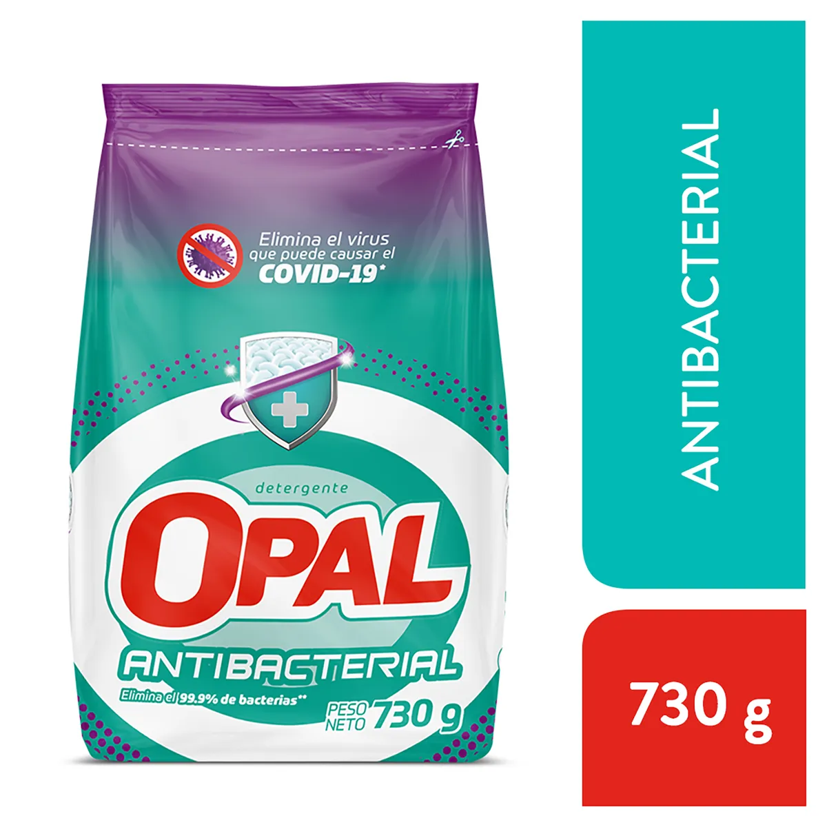 OPAL - Detergente en Polvo Opal Antibacterial Bolsa 730 g