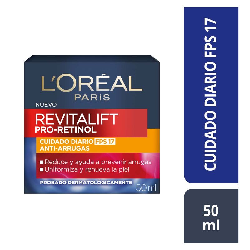 LOREAL PARIS - Crema Loreal Paris Día Retinol Revitalift Envase 50 mL