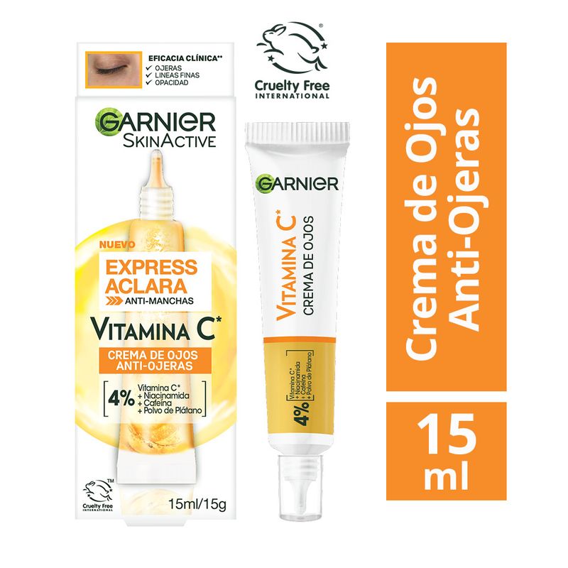 GARNIER - Crema Garnier Anti Ojeras Express Aclara Vitamina C Envase 15 mL