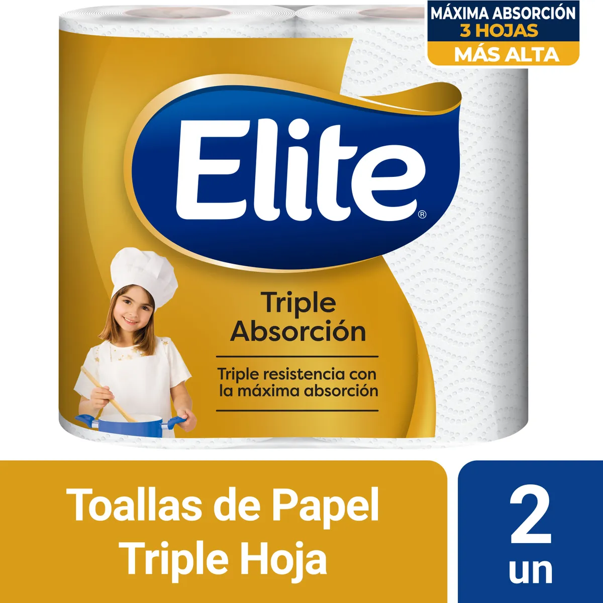 ELITE - Papel Toalla Elite Triple Absorción Empaque 2 Und