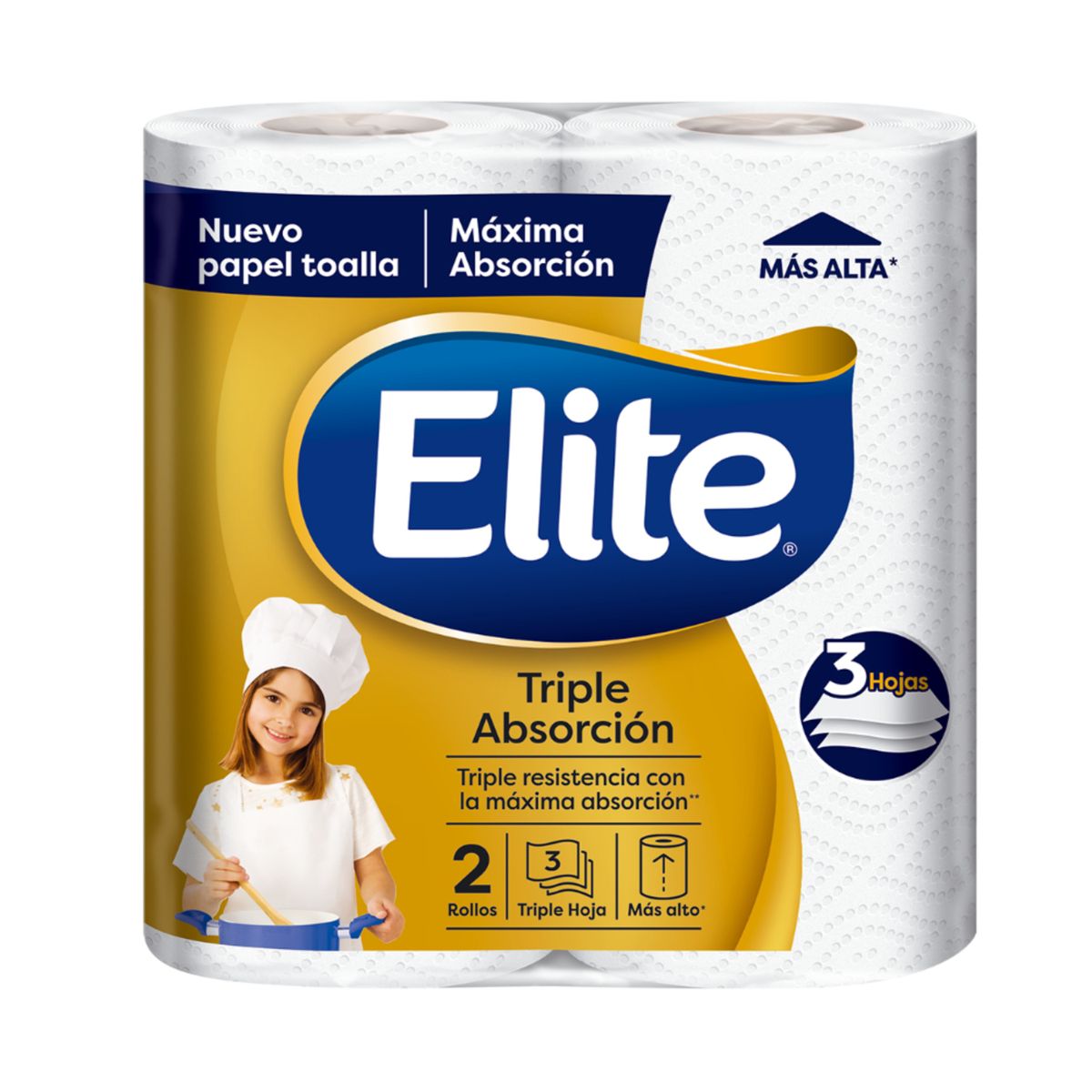 ELITE - Papel Toalla Elite Triple Absorción Empaque 2 Und