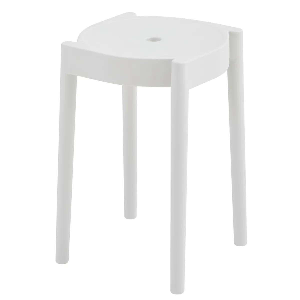 CASA JOVEN - Banquito De Plástico Blanco 29 x 49 Cm