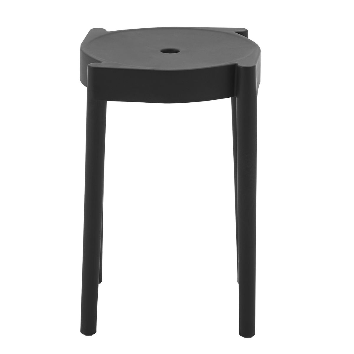 CASA JOVEN - Banquito De Plástico Negro 29 x 49 Cm