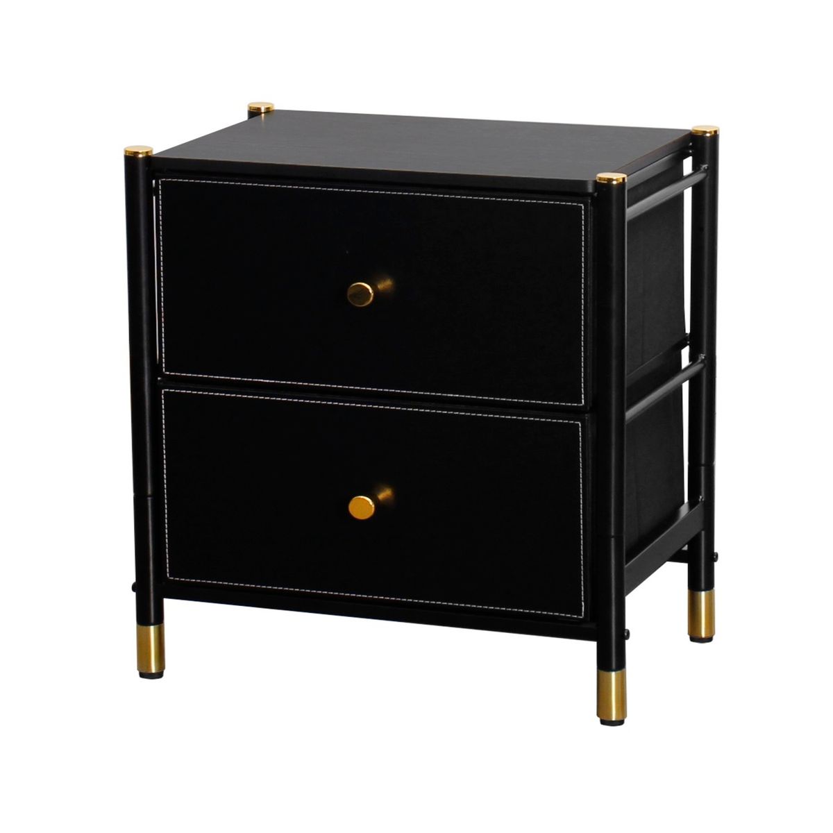  - Estante 2 Cajones Pu Gold 46X30X54.7Cm