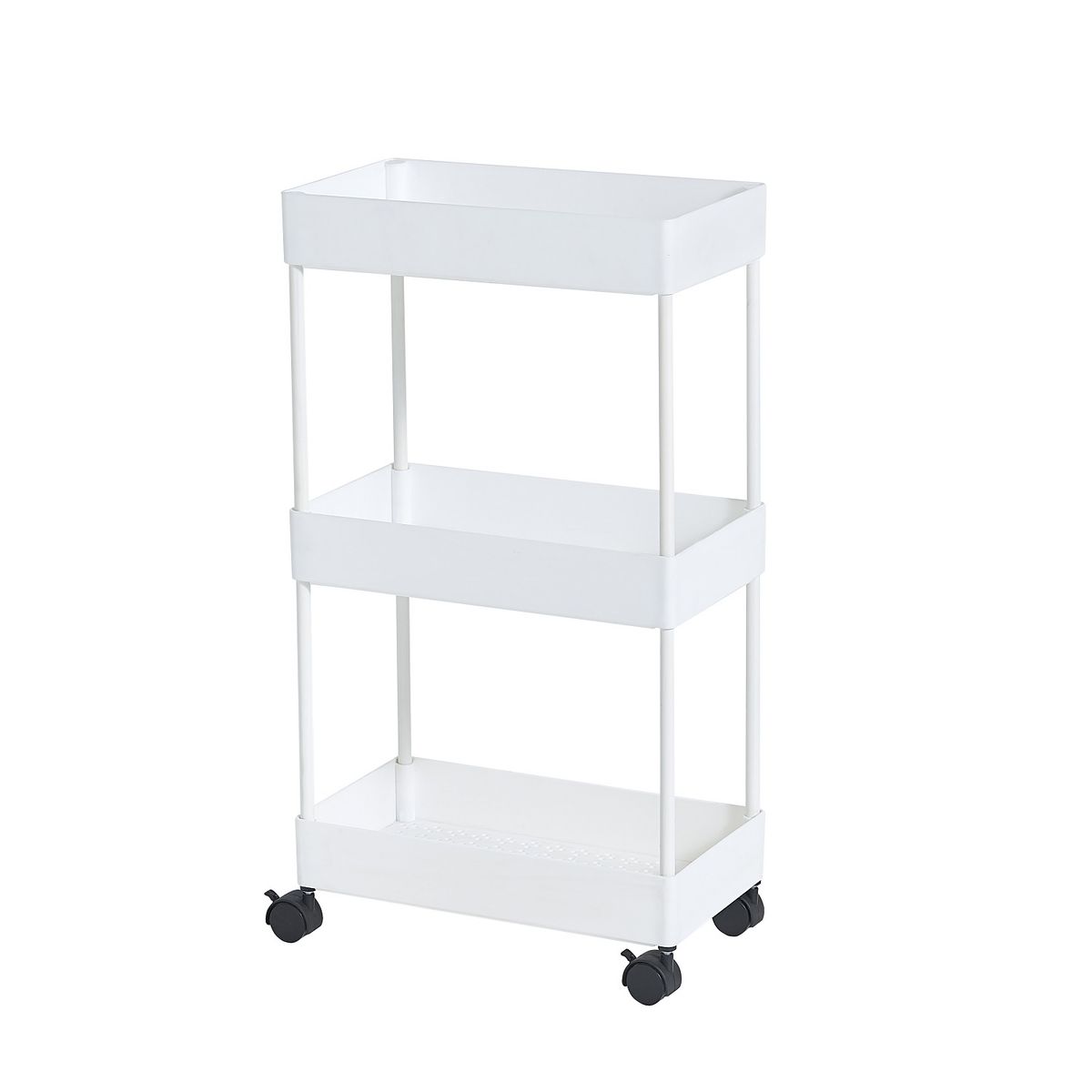 CASA JOVEN - Carrito Organizador Con Ruedas Blanco 22 x 40 x 72 Cm