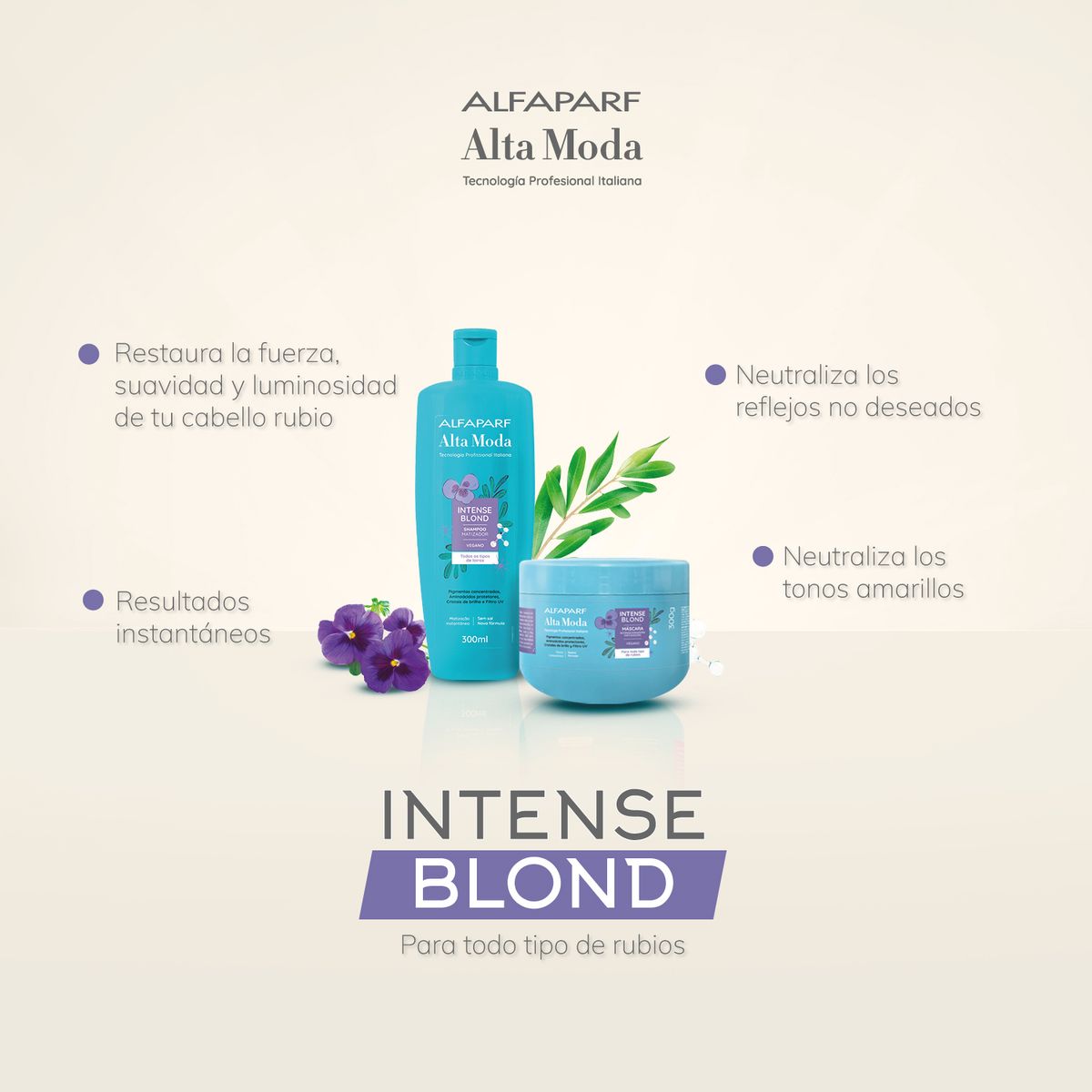 ALTA MODA - Shampoo Alta Moda Intense Blond Botella 300 mL