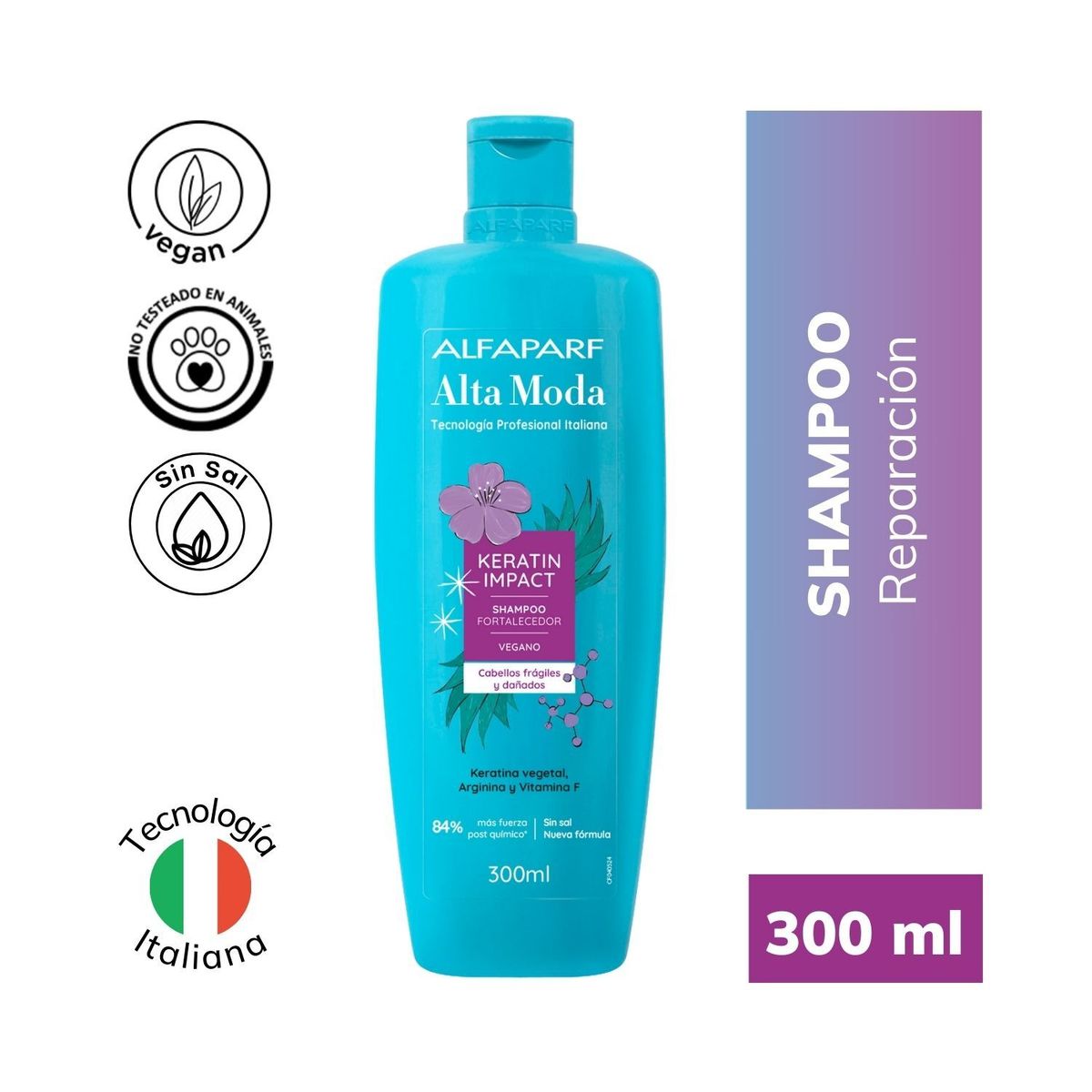 ALTA MODA - Shampoo Alta Moda Keratin Impact Botella 300 mL