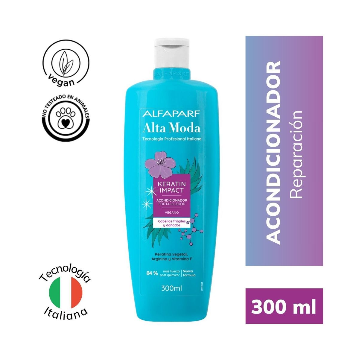 ALTA MODA - Acondicionador Alta Moda Keratin Impact Botella 300 mL