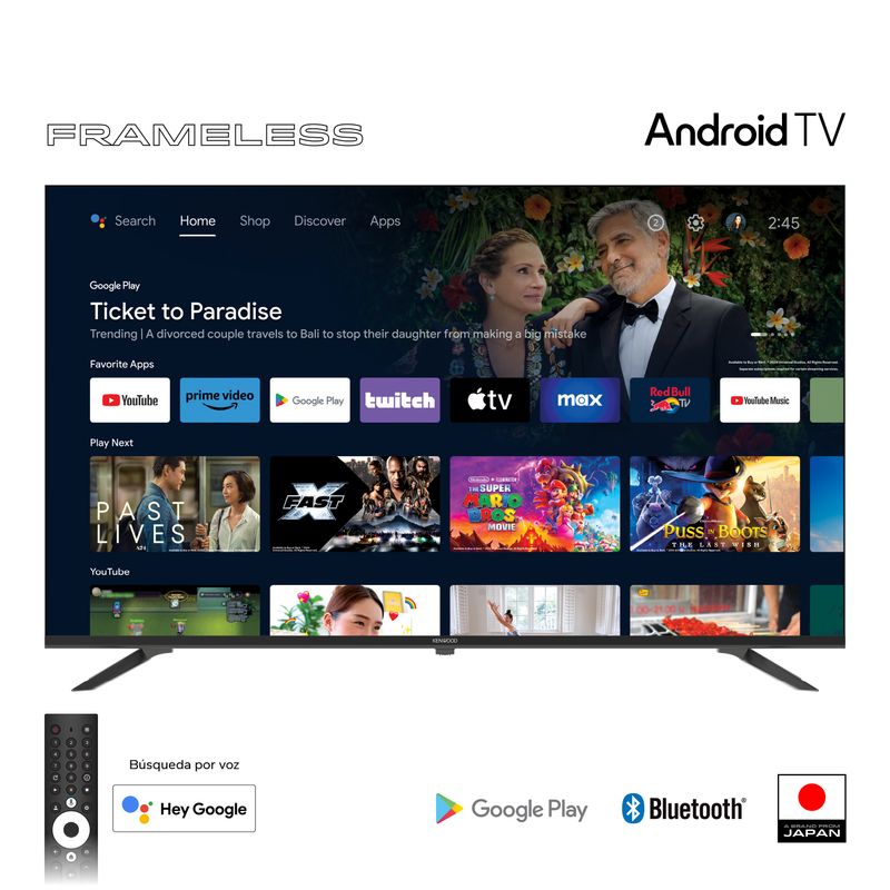 KENWOOD - Televisor Kenwood LED 50'' UHD Android TV LTK-K50B54A