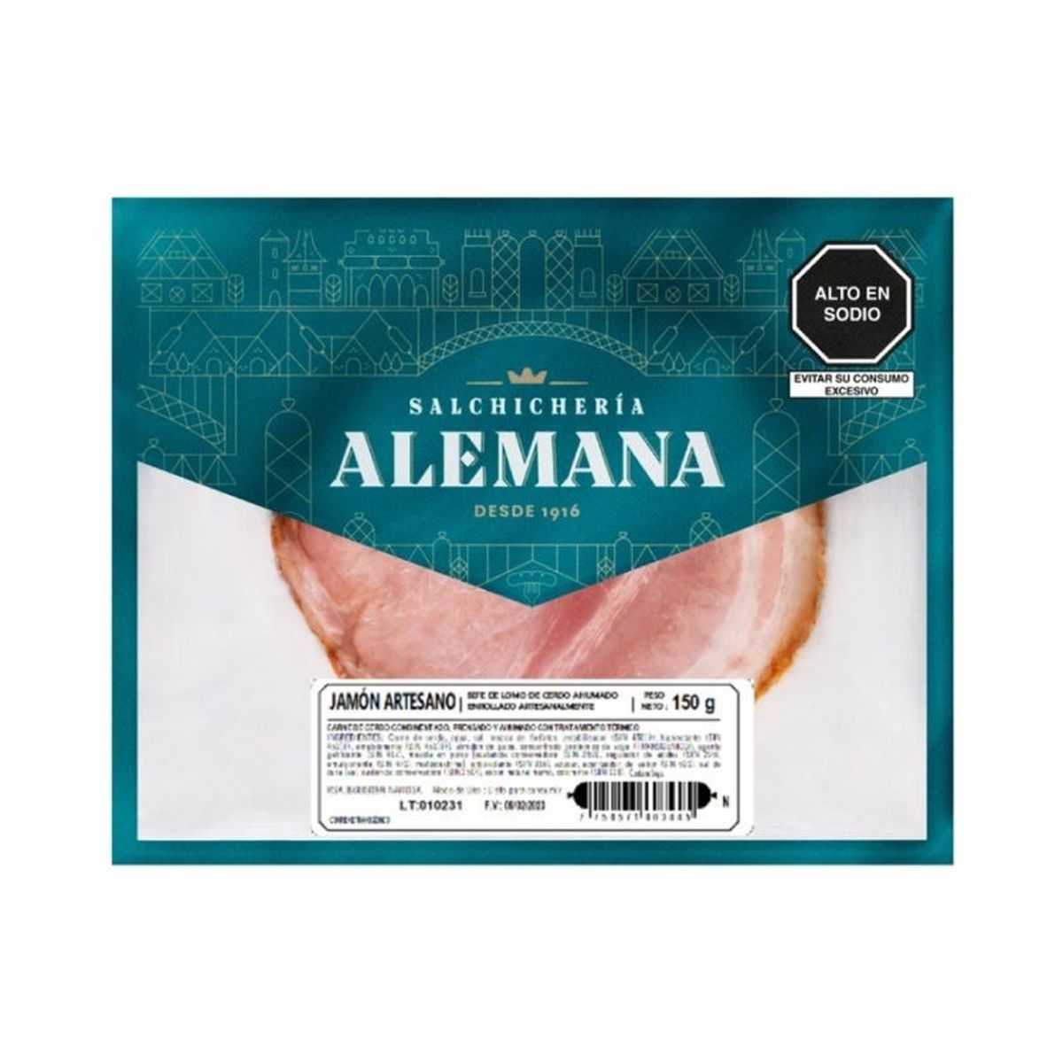SALCHICHERIA ALEMANA - Jamón Artesano Salchichería Alemana Empaque 150 g