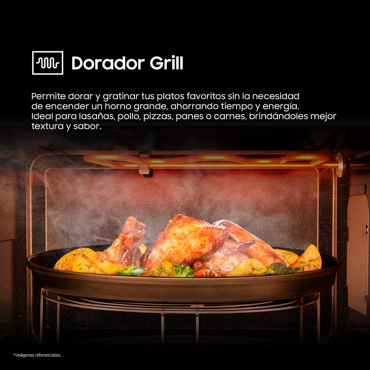 SAMSUNG - Microondas con Dor 23 L Acero Inox Neg