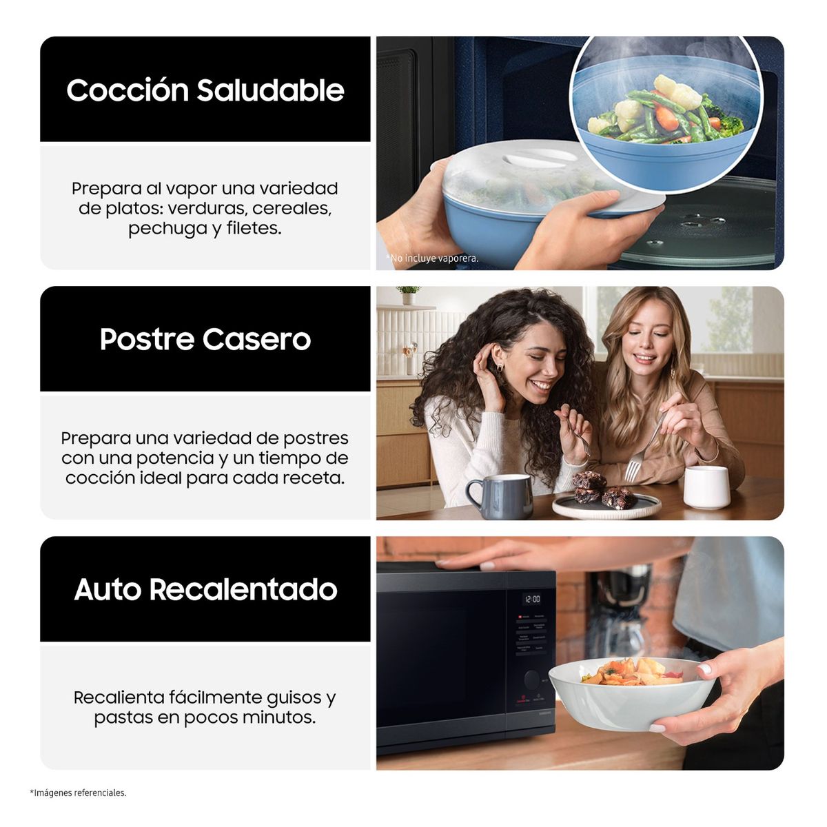 SAMSUNG - Microondas Samsung 32 L Acero Inoxidable Negro