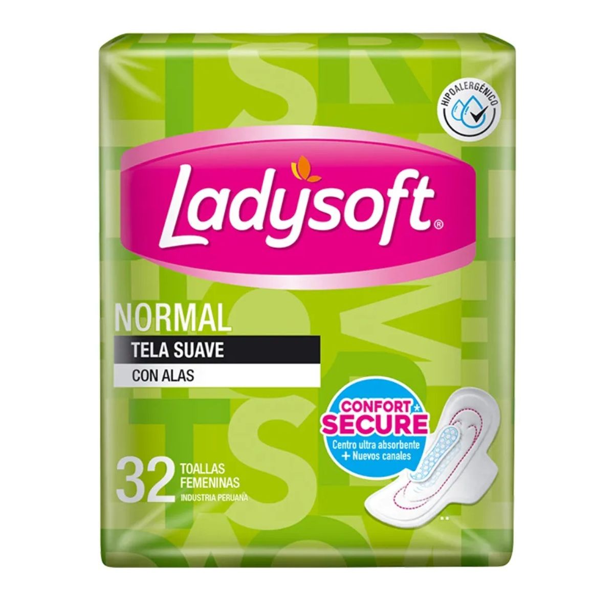 LADYSOFT - Toallas Higiénicas Ladysoft Normal Tela Suave Empaque 32 Und