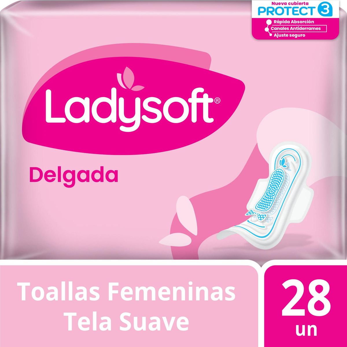 LADYSOFT - Toallas Higiénicas Ladysoft Delgada Tela Suave Empaque 28 Und