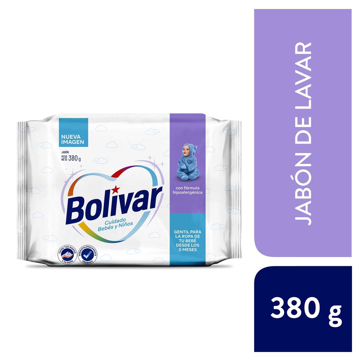 BOLIVAR - Jabón de Lavar Bolívar Cuidado Total Bebés y Niños Empaque 380 g