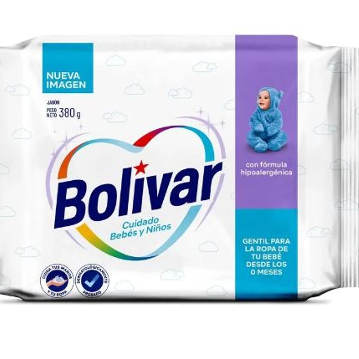 BOLIVAR - Jabón de Lavar Bolívar Cuidado Total Bebés y Niños Empaque 380 g