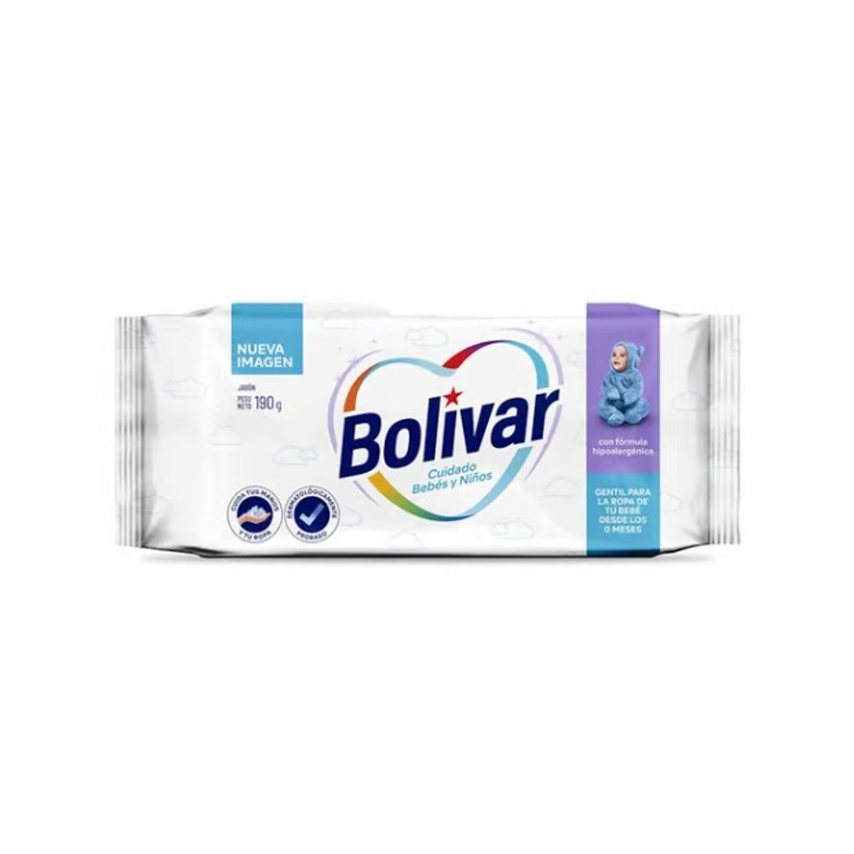 BOLIVAR - Jabón de Lavar Bolívar Cuidado Total Bebés y Niños Empaque 190 g