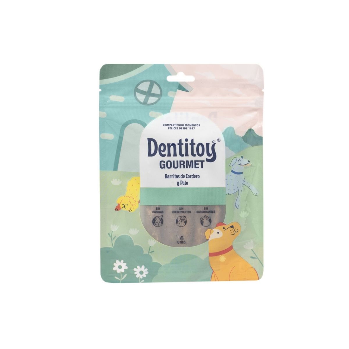 DENTITOY - Barritas de Cordero y Pato para Perro Dentitoy Doypack 6 Und