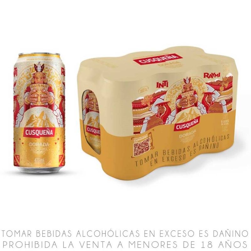 Cerveza Cusqueña Dorada Sixpack Lata 310 mL | Tottus Perú