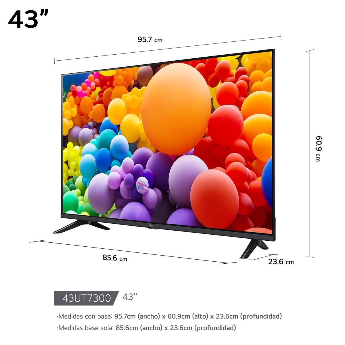 LG - Televisor LG UHD 43" 4K THINQ AI 43UT7300PSA (2024)