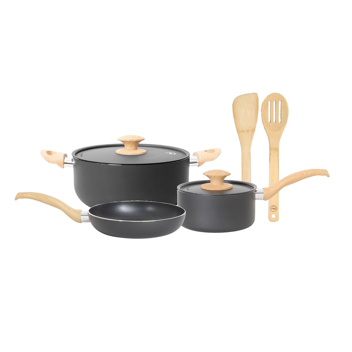 Ilko - Juego de Ollas Sustentable Black 7 Piezas