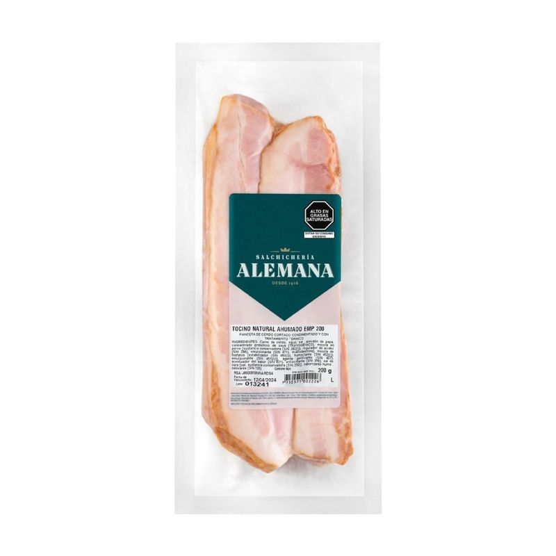 SALCHICHERIA ALEMANA - Tocino Natural Ahumado Salchicheria Alemana 200 g