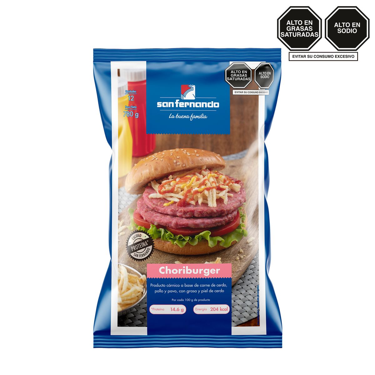 SAN FERNANDO - Hamburguesa Choriburguer San Fernando Empaque 780 g