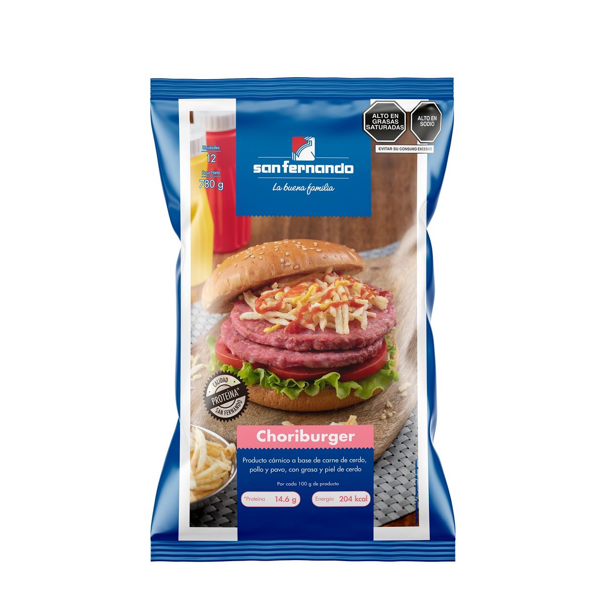 SAN FERNANDO - Hamburguesa Choriburguer San Fernando Empaque 780 g