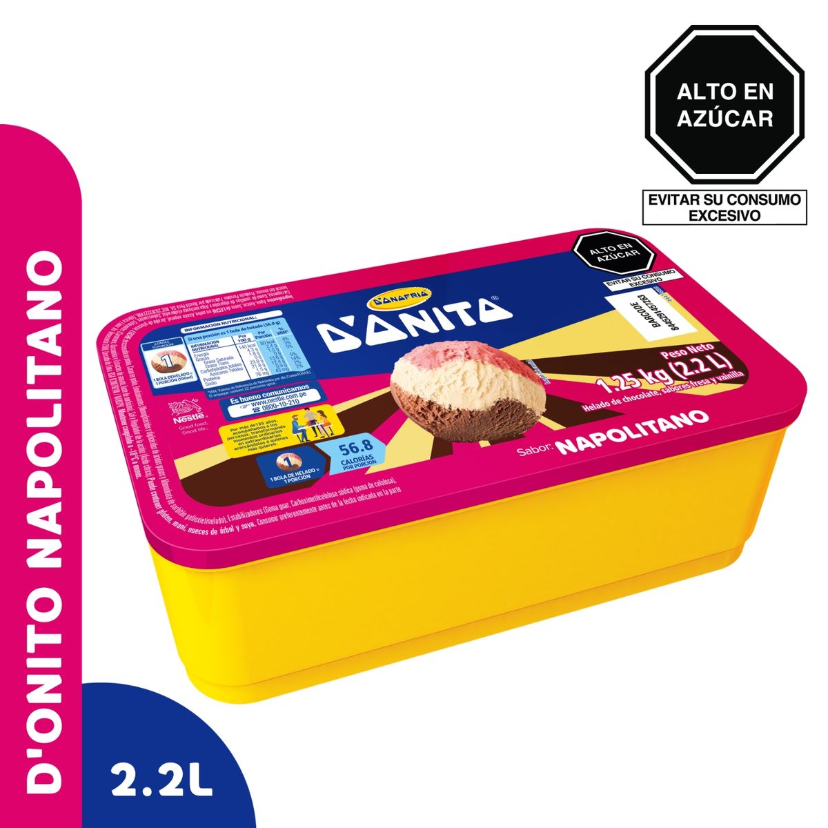DONOFRIO - Helado Donofrio Donito Napolitano Empaque 2.2 L