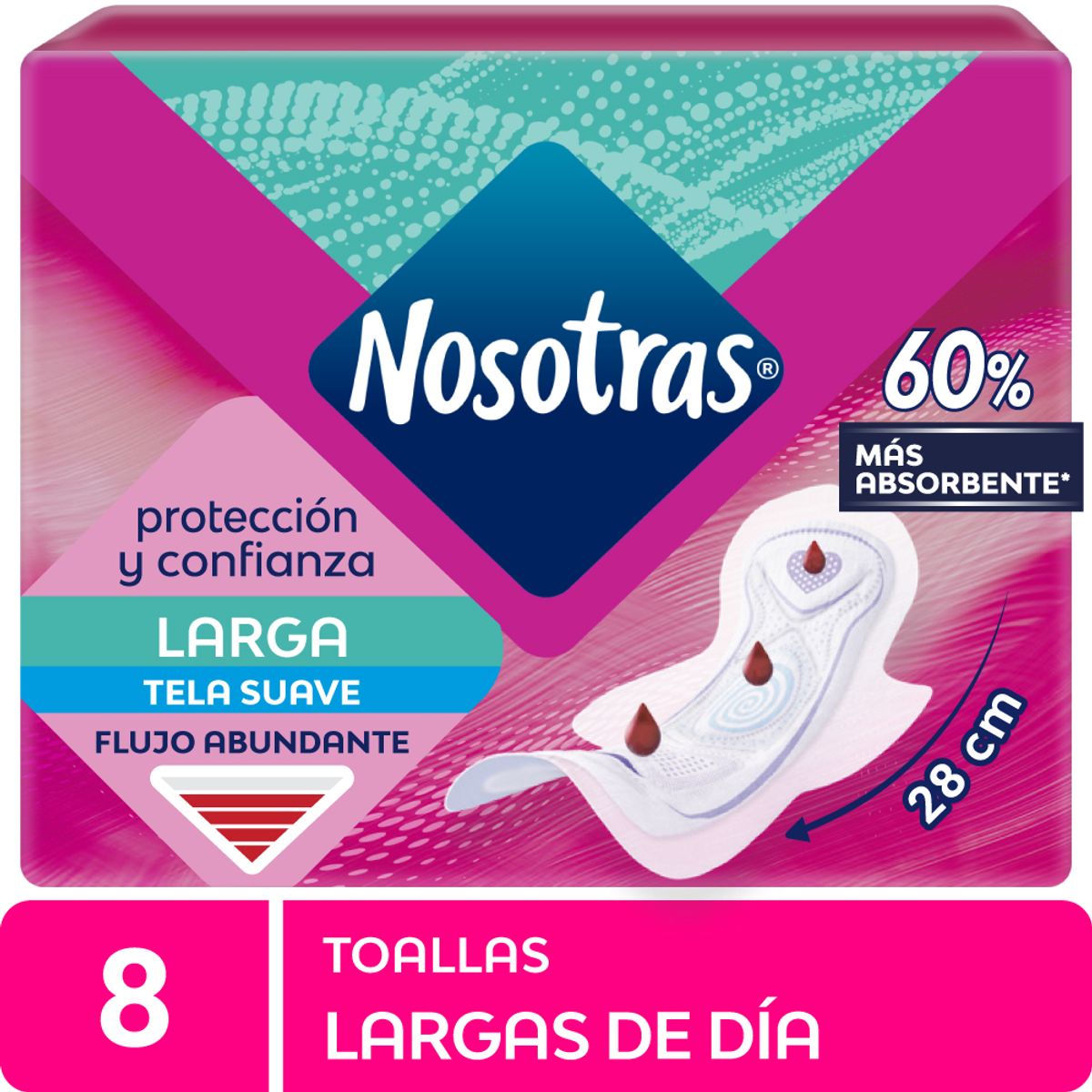 NOSOTRAS - Toallas Higiénicas Nosotras Larga De Día Empaque 8 Und